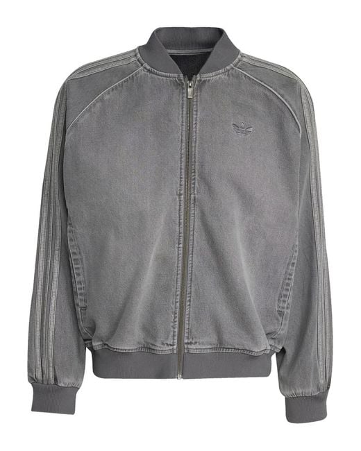 Adidas Sst Adicolor Denim Bomberjack in het Gray voor heren