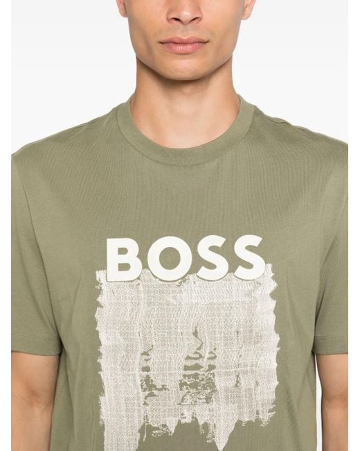 Boss Green Logo-Print Cotton T-Shirt for men