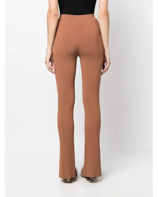 Nanushka Brown Front-Slit Leggings