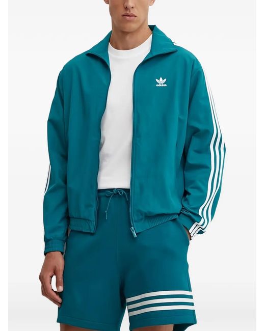Adidas Blue Logo-Embroidered Jacket for men