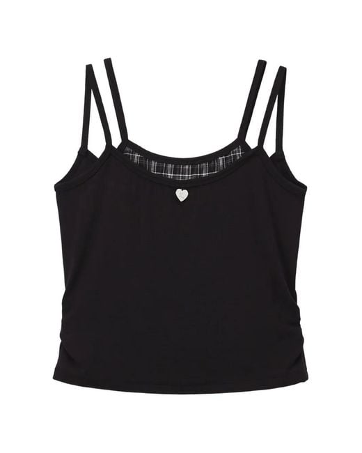 Izzue Black Double-Strap Logo-Plaque Top