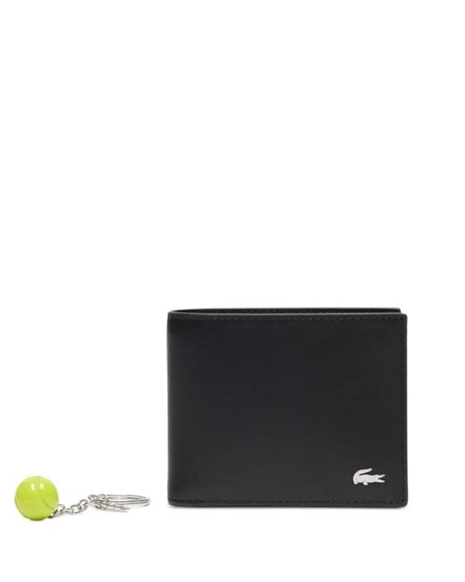 Lacoste Black Logo Leather Wallet for men