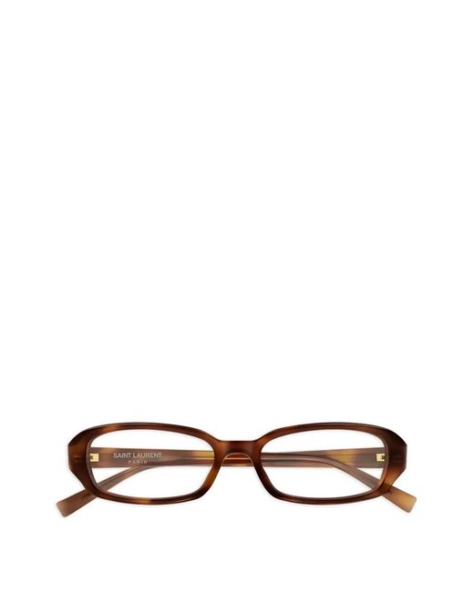 Saint Laurent Brown Rectangle-Frame Glasses