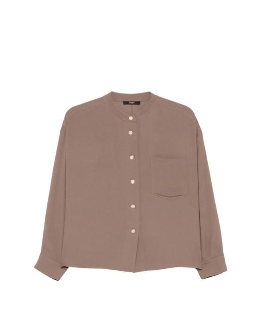 Seventy Brown Chest-Pocket Button-Up Shirt