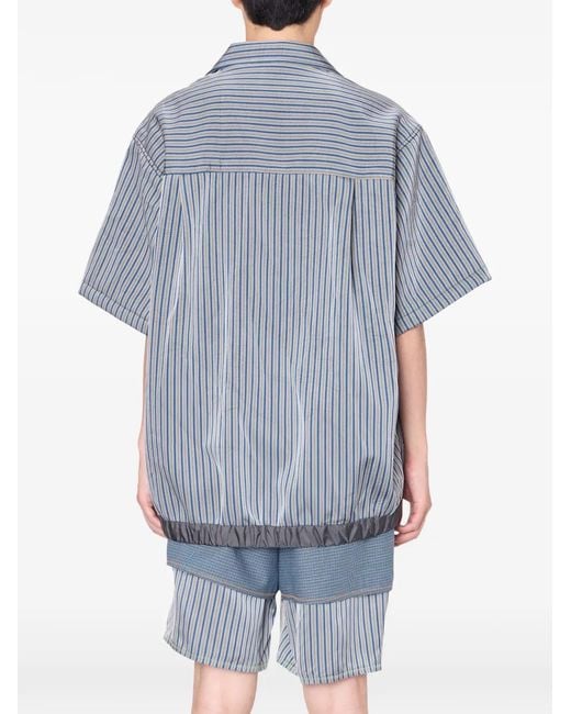 Kolor Blue Striped Buckle Shirt for men