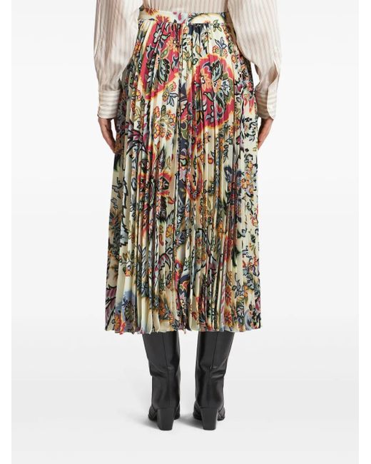 Etro ペイズリー プリーツスカート Green