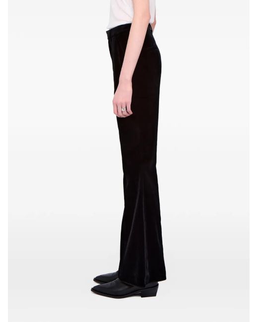 Zadig & Voltaire Black Prevy Velours Trousers