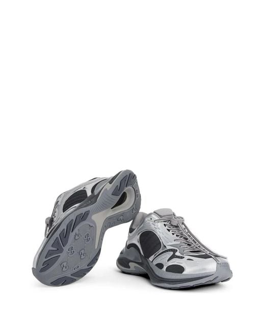 Gucci White Cut-Out Panelled Sneakers for men