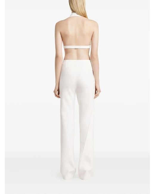 Courreges White Halter-Neck Over-Lapped Jumpsuit