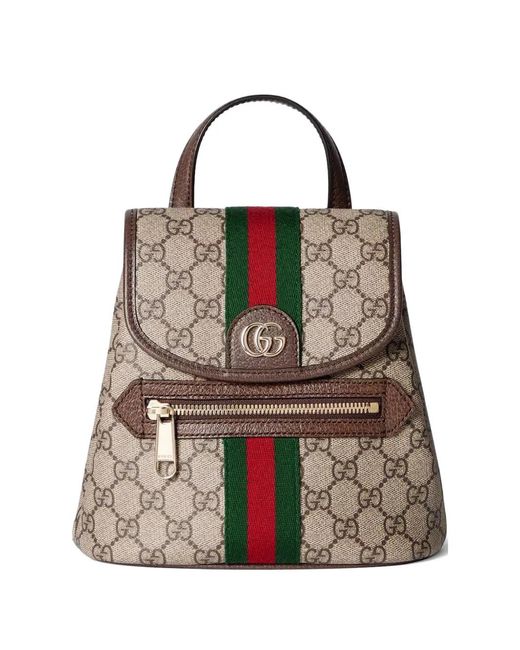 Gucci Brown Mini Ophidia Gg-Monogram Backpack