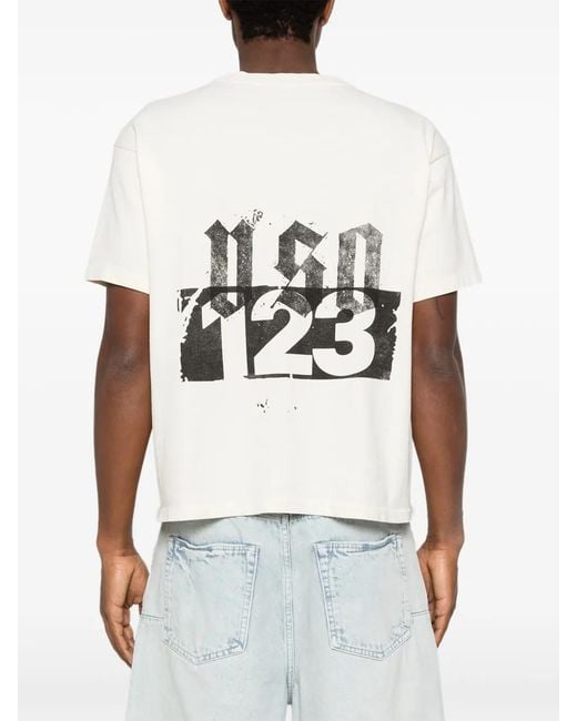 RRR123 White T-Shirt Uso À Imprimé Graphique for men