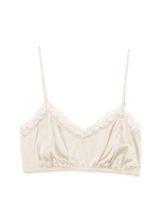 Simone Rocha Natural Lace-Trim Top