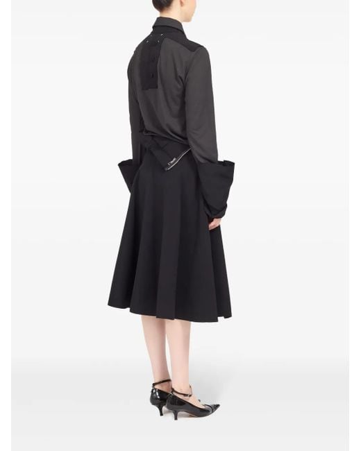 Maison Margiela Black Panelled Midi Dress