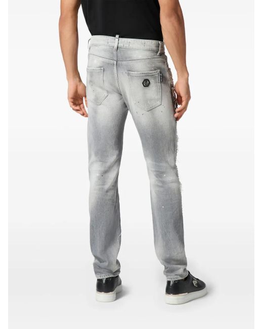 Philipp Plein Gray Studded Jeans for men