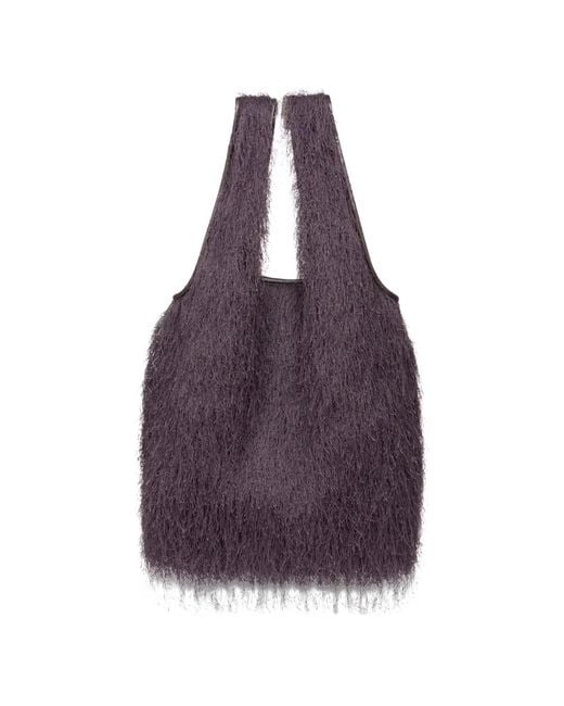 Dries Van Noten Purple Ruffled Tote Bag