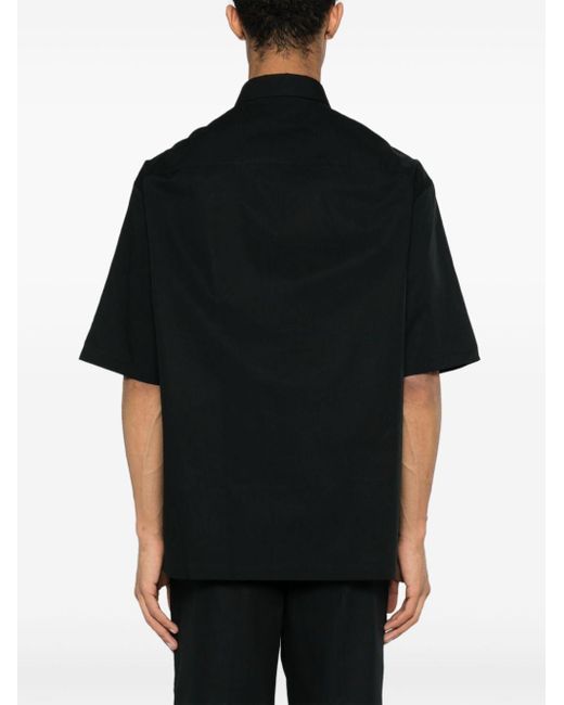 Camicia con colletto ampio di Emporio Armani in Black da Uomo