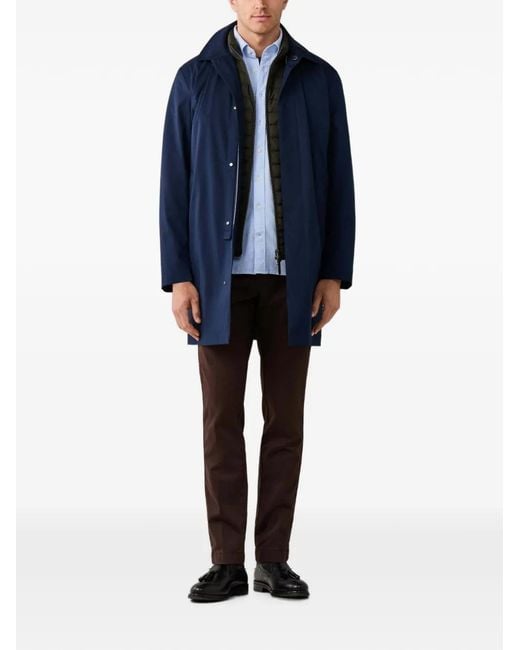 Hackett Blue Sloane Mac Raincoat for men