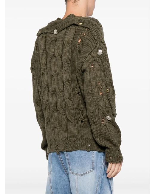 ANDERSSON BELL Green Fisherman Sweater for men