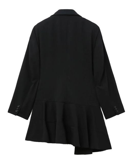 COMME DES GARÇON BLACK Black Peplum-Hem Coat