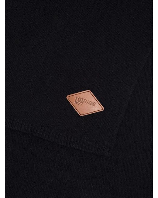 Lottusse Black Berna Logo-Patch Scarf for men