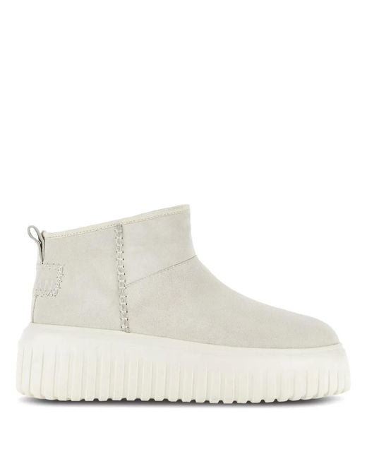 Hogan White Ankle Boots H-Stripes