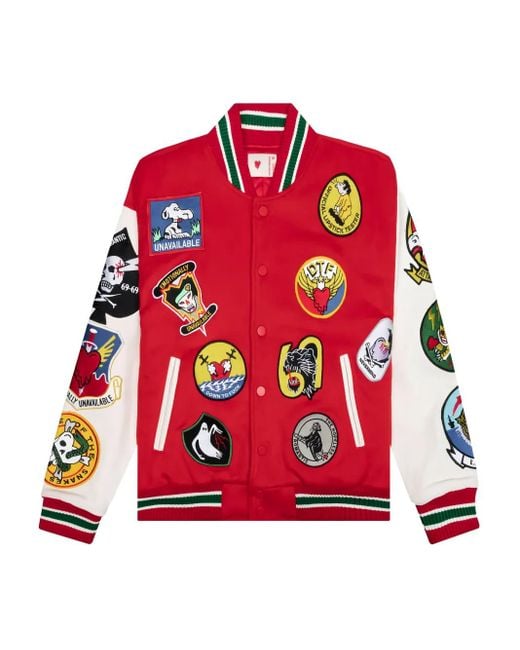 Emotionally Unavailable Embroidered-Patches Bomber Jacket for men