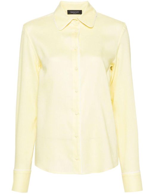 Fabiana Filippi Yellow Long-sleeve Linen Shirt