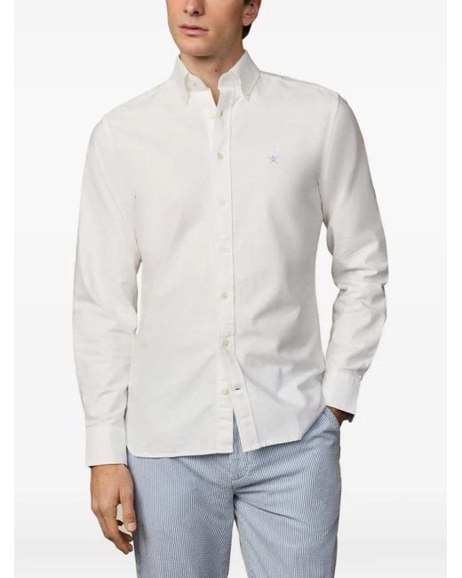 Hackett White Heritage Oxford Buttoned Shirt for men