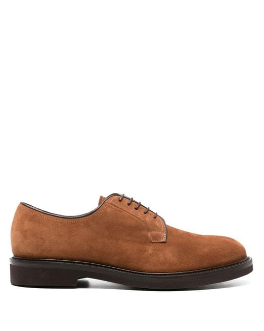 Scarosso Brown Harry Snuff Suede Derby Shoes for men