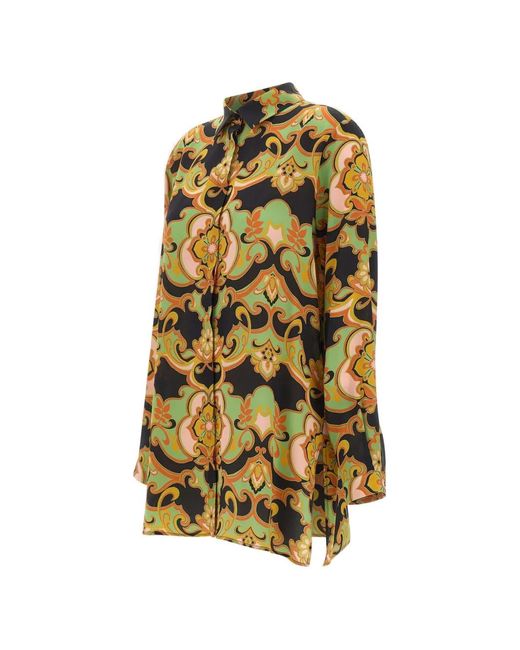 Etro Yellow Print Buttoned Shirt