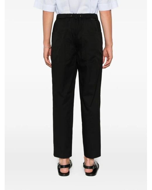 Bonheur Black Pleated Elasticated-Waist Trousers for men