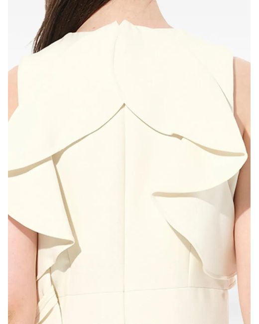 McQueen Natural Ruffled Sleeveless Dress