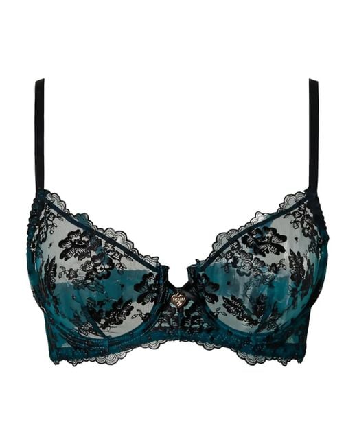 Sujetador con aros y tul bordado Twinset de color Green