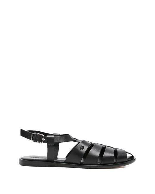 Dragon Diffusion Black Woven Strap Sandals