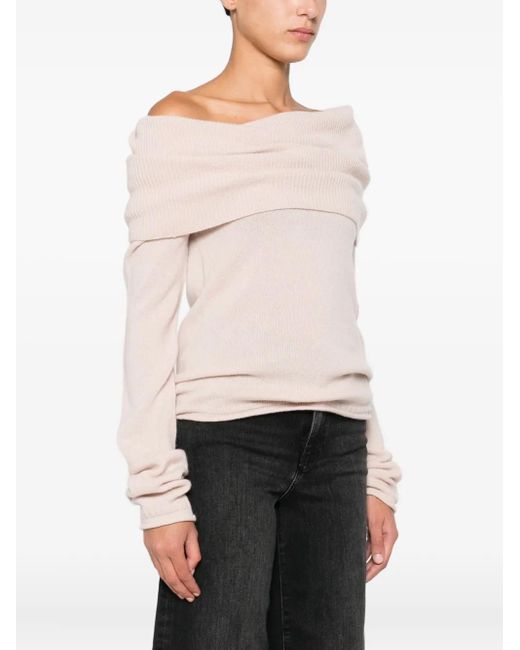 Roberto Collina Pink Off-Shoulder Sweater