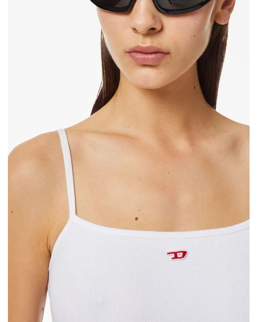 DIESEL T-Hop-D Tanktop Met Logo-Applicatie in het White