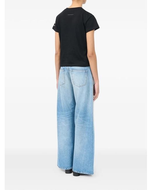 MM6 by Maison Margiela Black Mannequin-Print Cotton Jersey T-Shirt