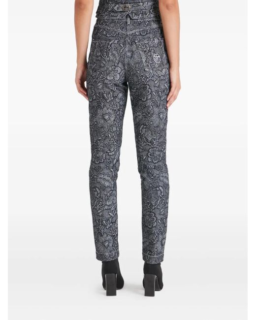 Temperley London Gray Jean À Fleurs