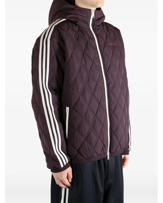 Adidas Purple Quilted Hooded Jacket