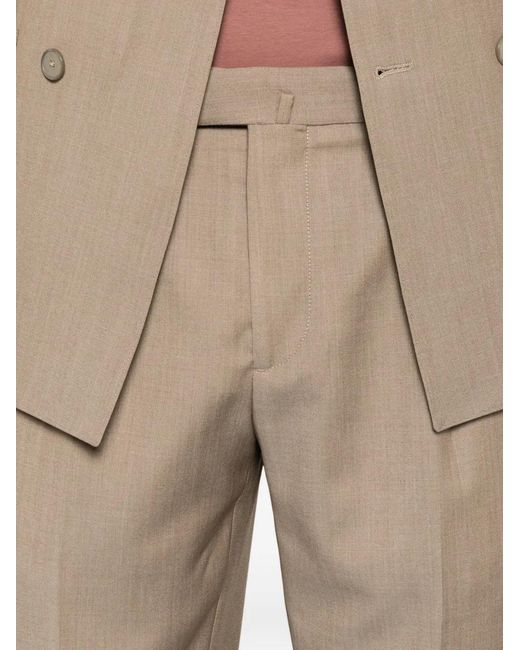 Santaniello Natural Double-Breasted Peak-Lapel Suit for men
