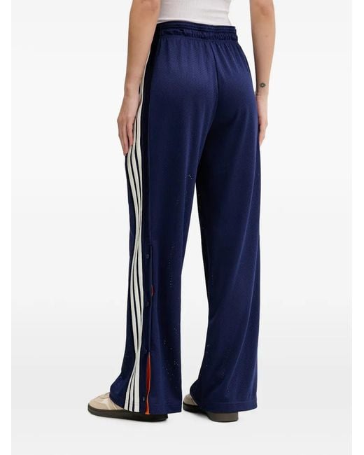 Adidas Blue Mesh Side-Stripe Track Pants