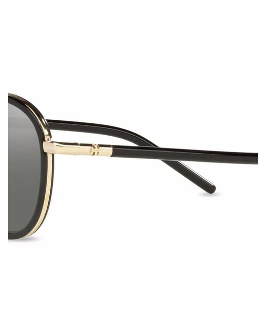Tory Burch Gray Pilot-Frame Sunglasses