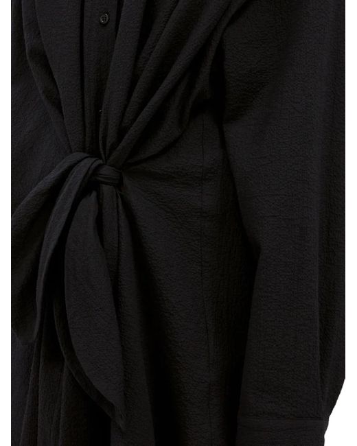 MSGM Black Knot-Detail Mini Dress