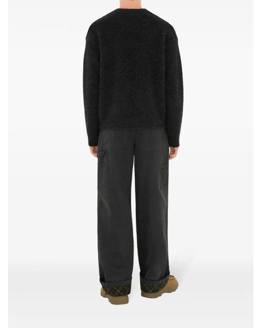 Burberry Black Crew-Neck Knit Jumper for men