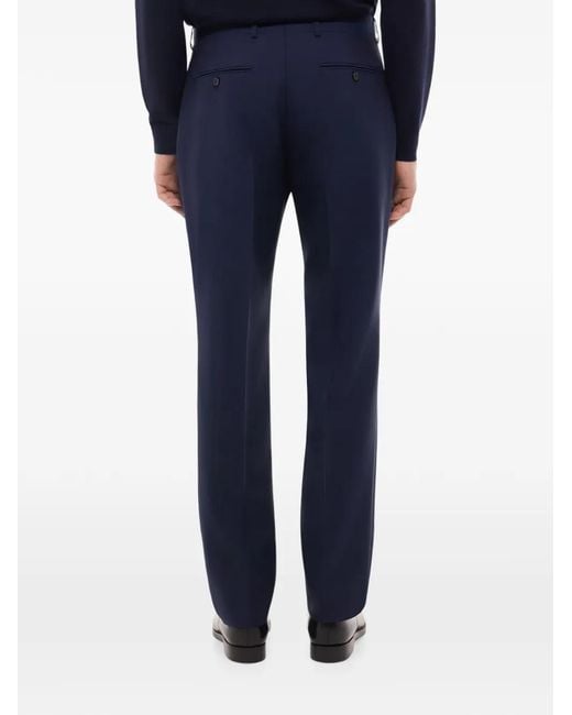 Fursac Blue Pressed-Crease Tailored Trousers for men
