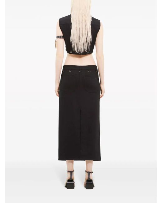 Courreges Black Multiflex Denim Midi Skirt
