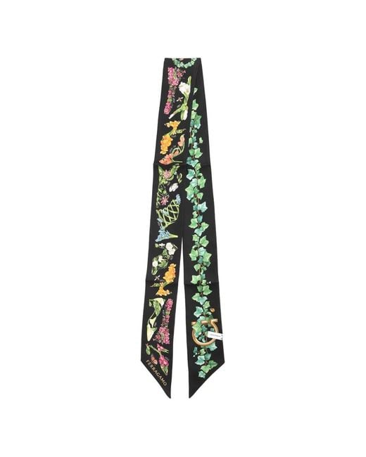 Ferragamo White Eden Shoes Print Bandeau Scarf