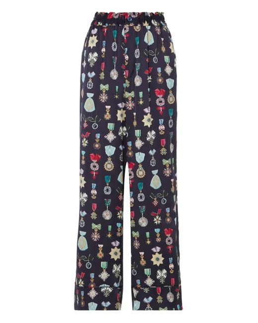 Pantalon Gloriette En Soie Temperley London en coloris Blue