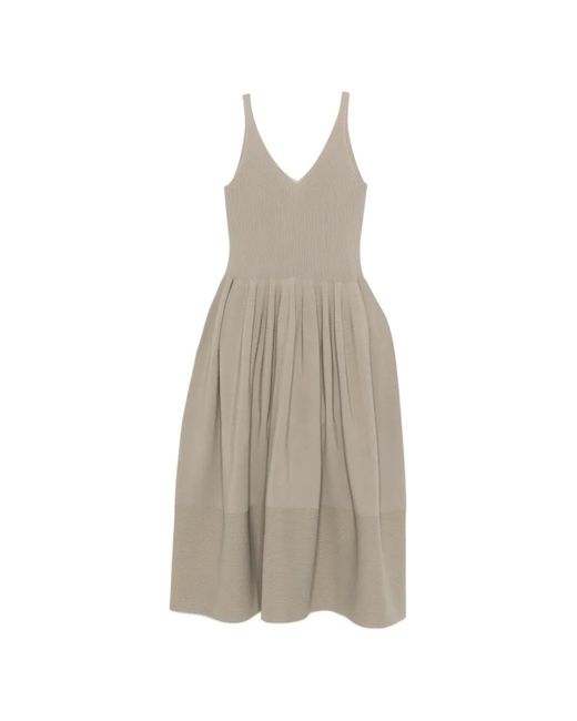 CFCL White Rivulet V-Neck Sleeveless Dress