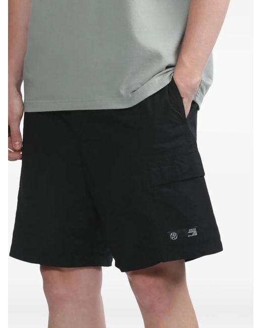 Neighborhood Black Cargo-Pocket Deck Shorts for men